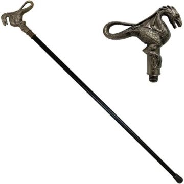 Snake eye "Dragon" Walking Cane With Sword 35" Overall